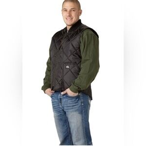 Polar King  by Keys Quilt Lined Freezer pocket  Vest — Black, Large